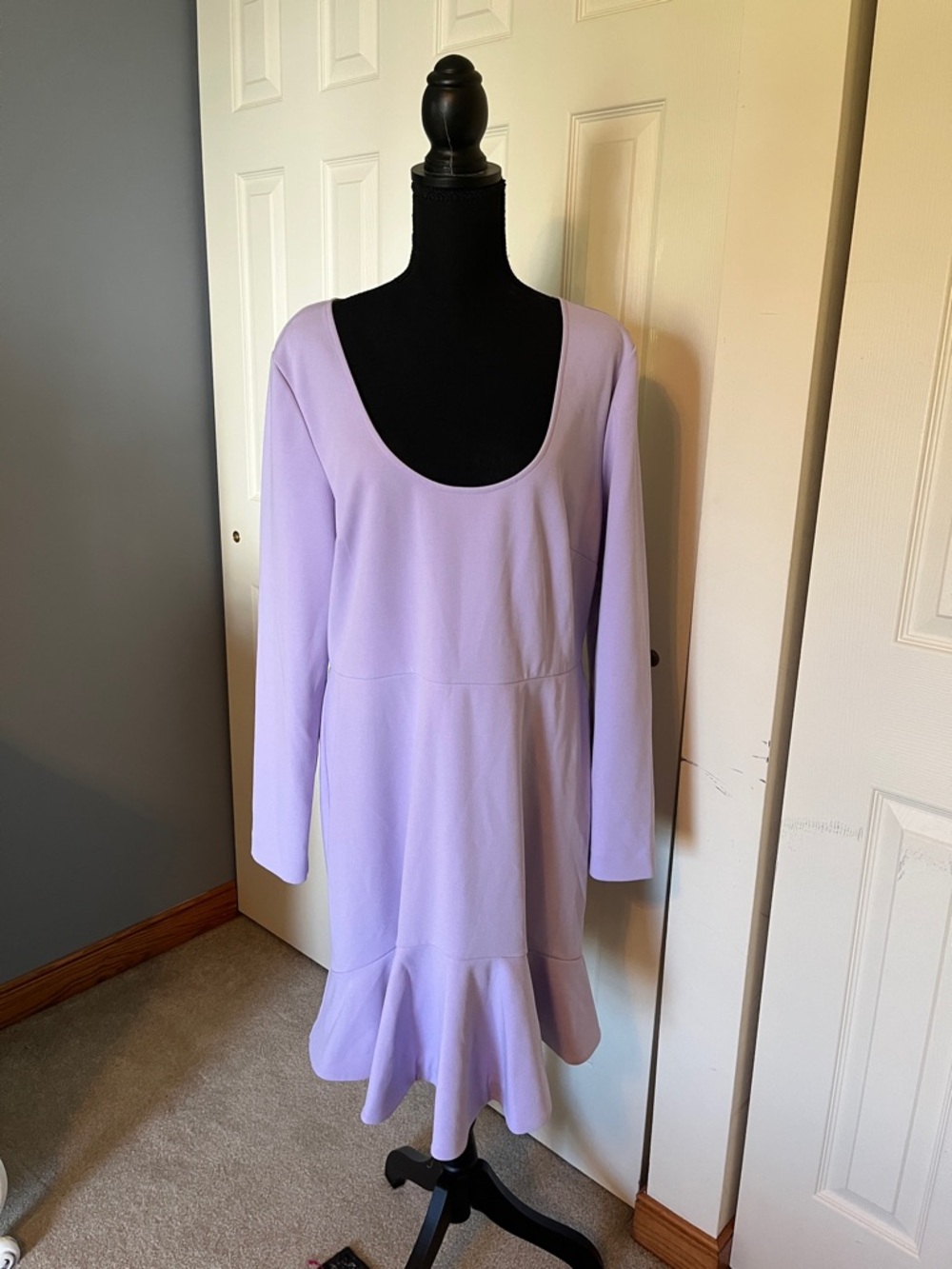 Trina Turk Lavender Scoop-Neck Midi Dress